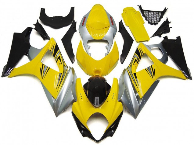 07-08 Estilo Amarillo & Plateado OEM GSXR 1000 Carenado 07-08 Estilo Amarillo & Plateado OEM GSXR 1000 Carenado