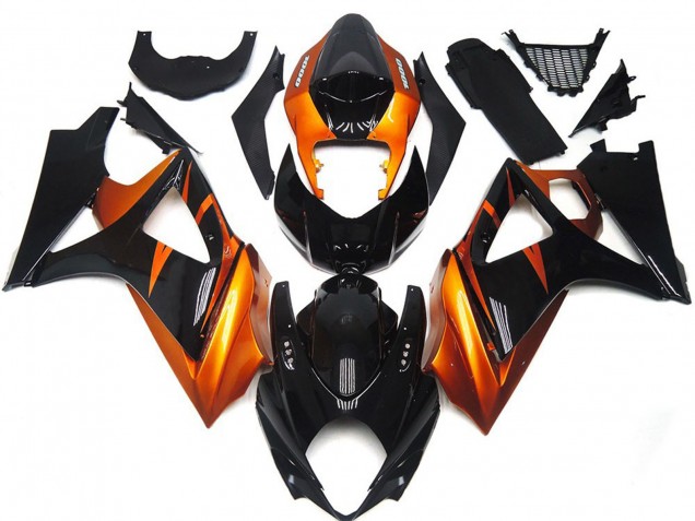 07-08 Estilo Naranja & Negro Brillante GSXR 1000 Carenado