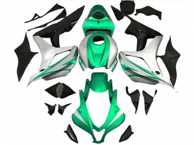 07-08 Estilo Verde Brillante & Plateado OEM CBR600RR Carenado