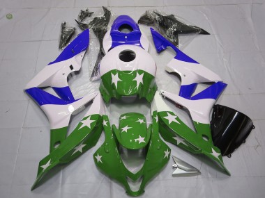 07-08 Estrellas & Rayas Verdes & Azules CBR600RR Carenado