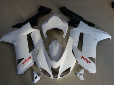 07-08 Logotipos En Blanco Brillante & Rojo ZX6R Carenado
