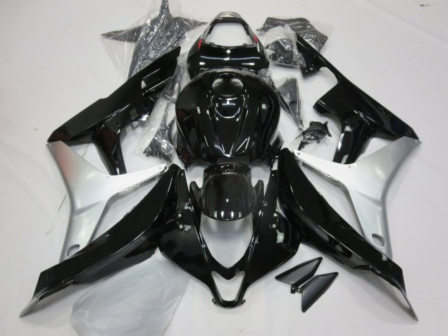 07-08 Negro Brillante & Plata CBR600RR Carenado 07-08 Negro Brillante & Plata CBR600RR Carenado