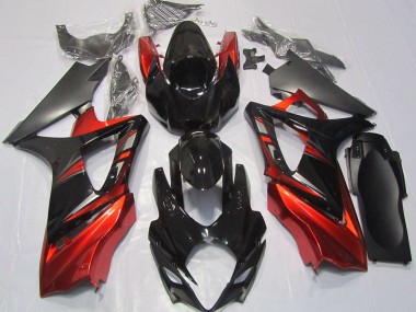 07-08 Negro Brillante & Rojo GSXR 1000 Carenado