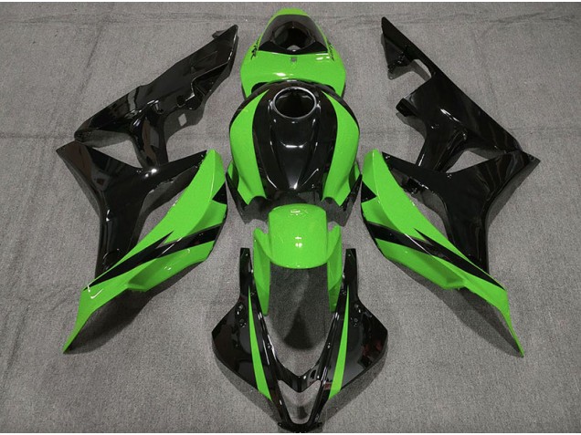 07-08 Negro Brillante & Verde CBR600RR Carenado 07-08 Negro Brillante & Verde CBR600RR Carenado