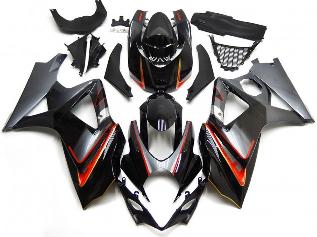 07-08 Plata & Negro Con Rojo GSXR 1000 Carenado 07-08 Plata & Negro Con Rojo GSXR 1000 Carenado