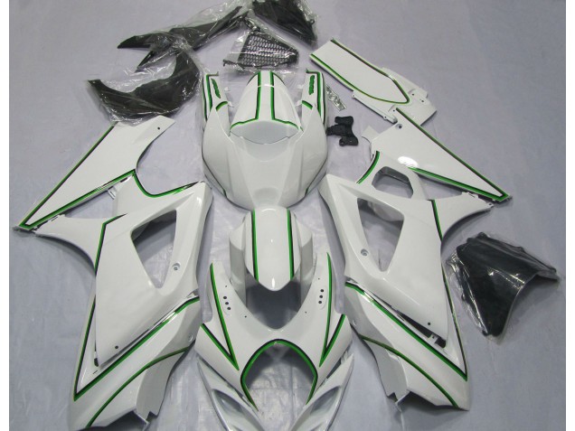 07-08 Raya Pin Verde Blanco Brillante GSXR 1000 Carenado 07-08 Raya Pin Verde Blanco Brillante GSXR 1000 Carenado