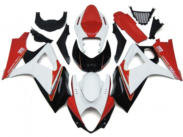 07-08 Rojo & Blanco Personalizados Con Negro GSXR 1000 Carenado 07-08 Rojo & Blanco Personalizados Con Negro GSXR 1000 Carenado