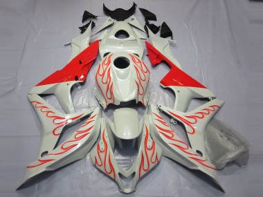 07-08 Rojo Llama Sobre Blanco CBR600RR Carenado
