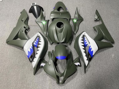 07-08 Tiburón Verde Mate & Azul CBR600RR Carenado