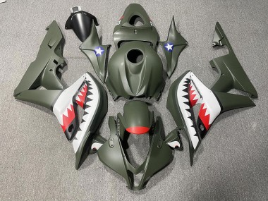 07-08 Tiburón Verde Mate & Rojo CBR600RR Carenado