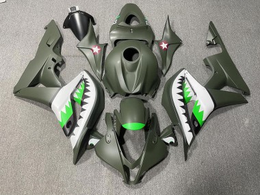 07-08 Tiburón Verde Mate & Verde Claro CBR600RR Carenado