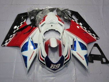 07-14 69 Blanco & Rojo Ducati 848 1098 1198 Carenado