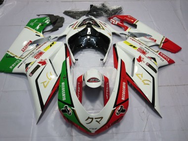 07-14 77 Blanco Rojo Verde Ducati 848 1098 1198 Carenado