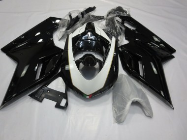 07-14 Blanco & Negro Brillante Ducati 848 1098 1198 Carenado