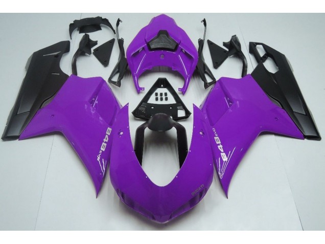 07-14 Púrpura Brillante & Negro Ducati 848 1098 1198 Carenado 07-14 Púrpura Brillante & Negro Ducati 848 1098 1198 Carenado