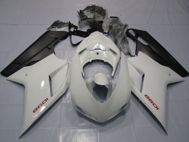 07-14 Rojo Blanco & Negro Mate Ducati 848 1098 1198 Carenado