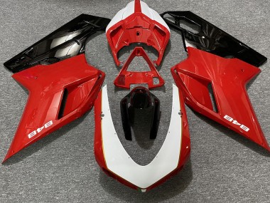 07-14 Rojo Brillante & Blanco (Etiqueta 848) Ducati 848 1098 1198 Carenado