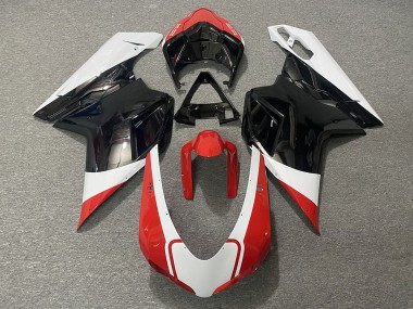 07-14 Rojo Brillo Blanco & Negro Ducati 848 1098 1198 Carenado