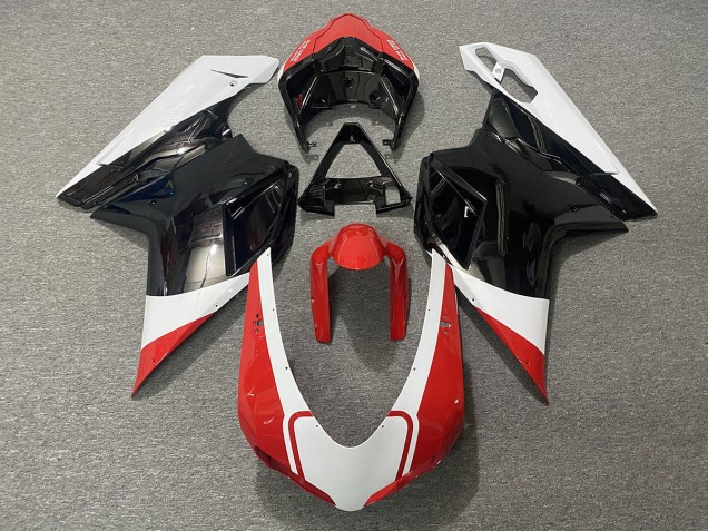 07-14 Rojo Brillo Blanco & Negro Ducati 848 1098 1198 Carenado 07-14 Rojo Brillo Blanco & Negro Ducati 848 1098 1198 Carenado
