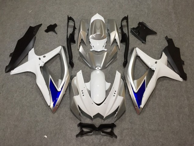 08-10 Plata Blanco Azul GSXR 600-750 Carenado 08-10 Plata Blanco Azul GSXR 600-750 Carenado
