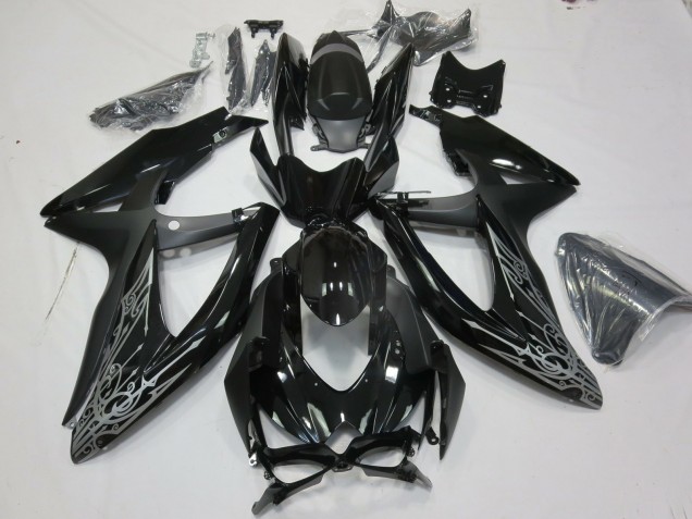 08-10 Plata & Negro GSXR 600-750 Carenado 08-10 Plata & Negro GSXR 600-750 Carenado