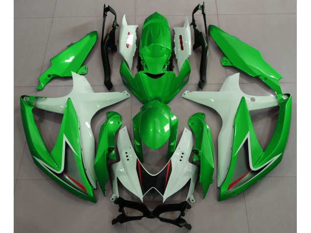 08-10 Verde Brillante & Blanco GSXR 600-750 Carenado 08-10 Verde Brillante & Blanco GSXR 600-750 Carenado