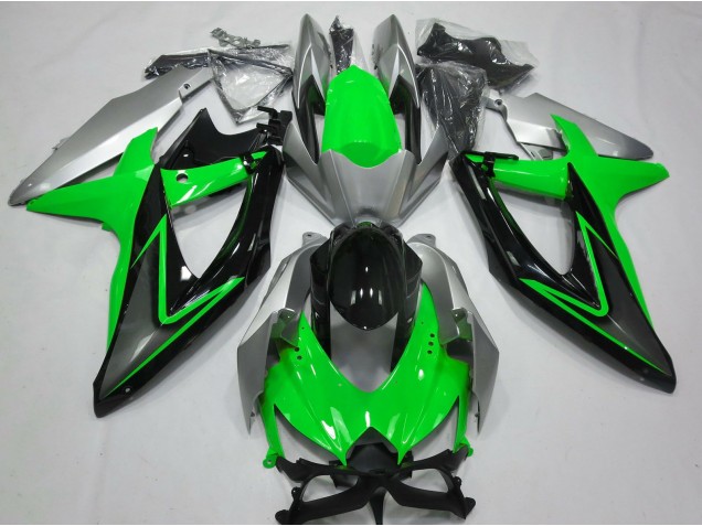 08-10 Verde & Plata GSXR 600-750 Carenado 08-10 Verde & Plata GSXR 600-750 Carenado