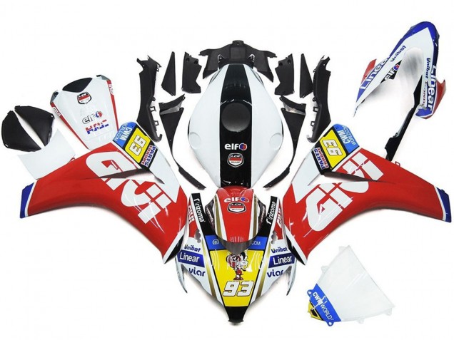 08-11 93 Número Blanco & Rojo CBR1000RR Carenado 08-11 93 Número Blanco & Rojo CBR1000RR Carenado
