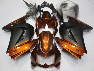 08-12 Naranja & Negro Mate Ninja 250 Carenado