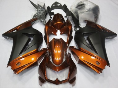 08-12 Naranja & Negro Mate Ninja 250 Carenado