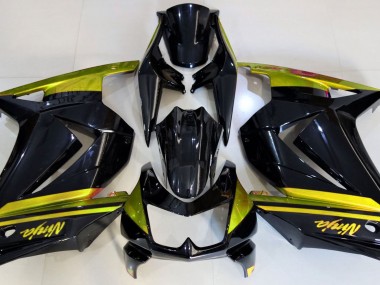 08-12 Negro Brillante & Amarillo Ninja 250 Carenado