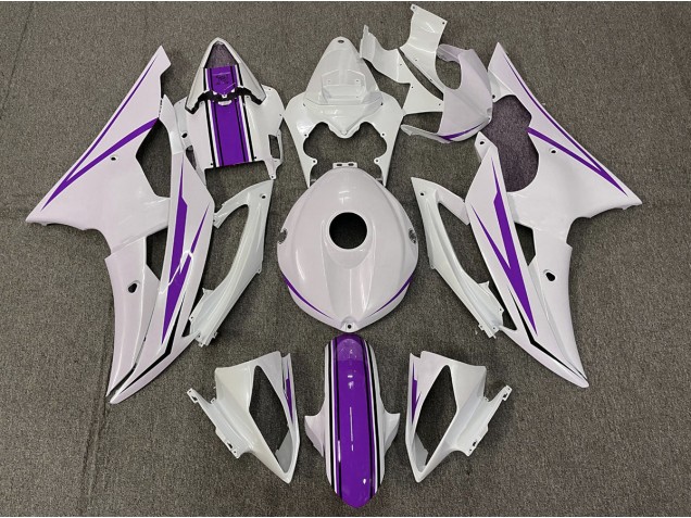 08-16 Blanco Brillante & Morado R6 Carenado 08-16 Blanco Brillante & Morado R6 Carenado