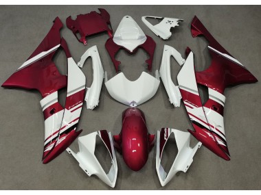 08-16 Estilo Blanco Brillante & Rojo OEM R6 Carenado