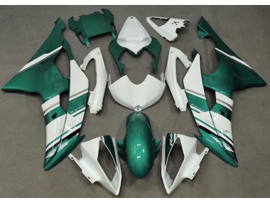 08-16 Estilo Blanco Brillante & Verde Espuma De Mar OEM R6 Carenado
