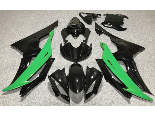 08-16 Negro Brillante & Verde R6 Carenado 08-16 Negro Brillante & Verde R6 Carenado