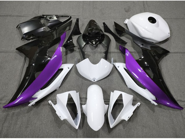 08-16 Púrpura Personalizado En Blanco & Negro R6 Carenado 08-16 Púrpura Personalizado En Blanco & Negro R6 Carenado