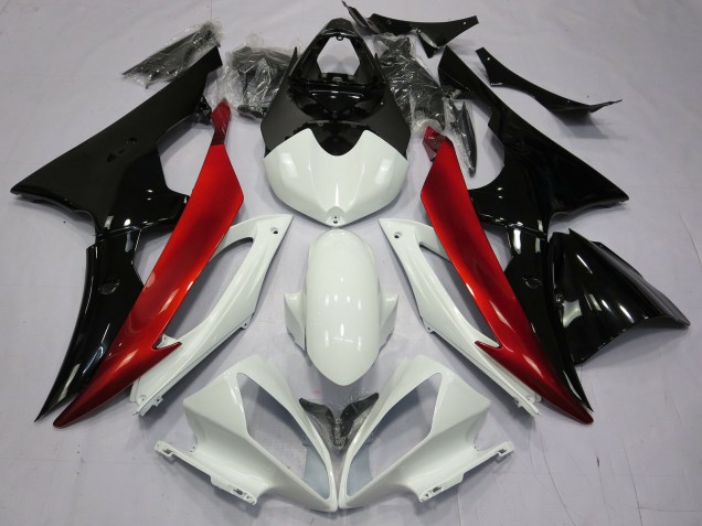 08-16 Rojo Blanco & Negro R6 Carenado 08-16 Rojo Blanco & Negro R6 Carenado