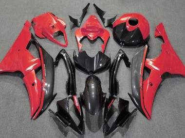 08-16 Rojo Brillante & Fibra De Carbono R6 Carenado