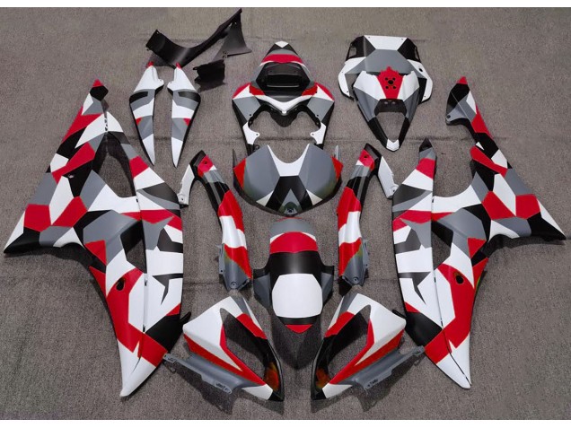 08-16 Rojo Camuflaje Llanura R6 Carenado 08-16 Rojo Camuflaje Llanura R6 Carenado