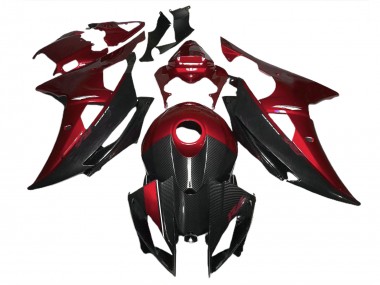 08-16 Rojo Con Estilo Fibra De Carbono R6 Carenado