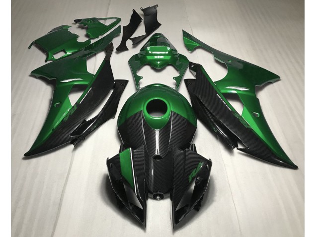 08-16 Verde Con Estilo Fibra De Carbono R6 Carenado 08-16 Verde Con Estilo Fibra De Carbono R6 Carenado