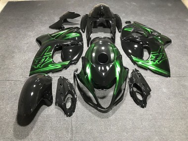 08-20 Negro Brillante & Verde GSXR 1300 Carenado