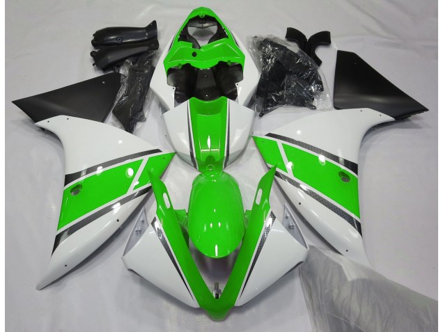 09-11 Blanco Brillante & Verde R1 Carenado 09-11 Blanco Brillante & Verde R1 Carenado