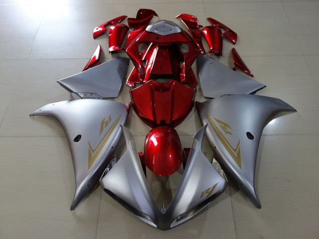 09-11 Plata Mate & Rojo Brillante R1 Carenado 09-11 Plata Mate & Rojo Brillante R1 Carenado
