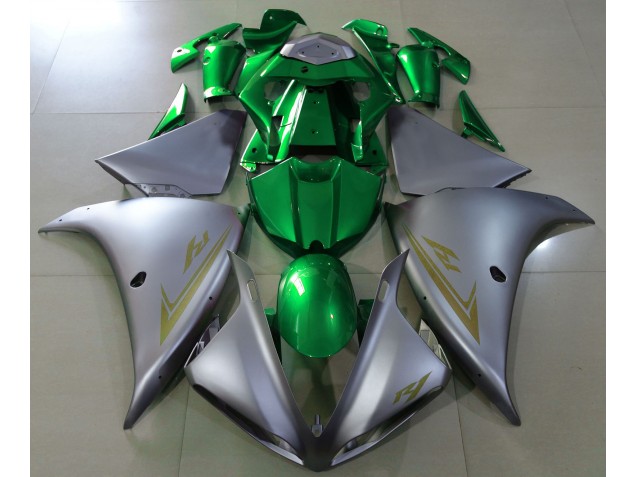 09-11 Plata Mate & Verde R1 Carenado 09-11 Plata Mate & Verde R1 Carenado