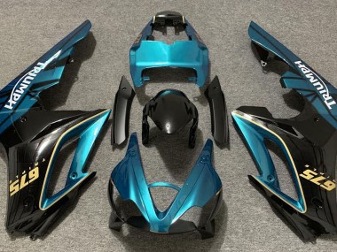 09-12 Azul Claro Brillante & Negro Daytona 675 Carenado