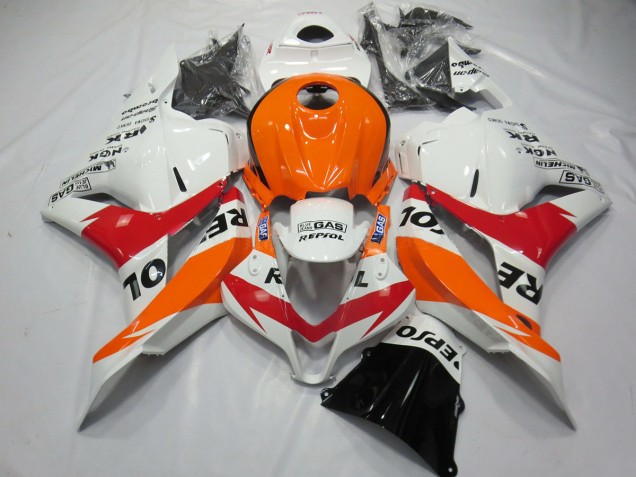 09-12 Blanco Rojo & Naranja Repsol CBR600RR Carenado 09-12 Blanco Rojo & Naranja Repsol CBR600RR Carenado