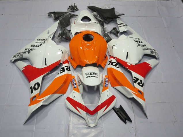 09-12 Naranja Claro & Blanco Repsol CBR600RR Carenado 09-12 Naranja Claro & Blanco Repsol CBR600RR Carenado