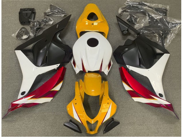 09-12 Rojo Brillo Blanco & Amarillo CBR600RR Carenado 09-12 Rojo Brillo Blanco & Amarillo CBR600RR Carenado
