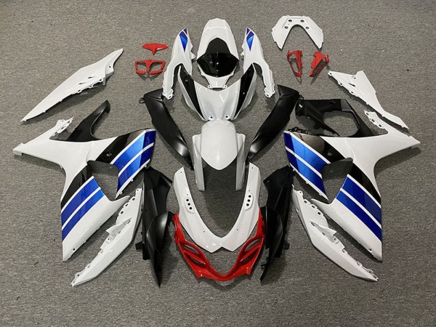 09-16 Blanco Brillante Azul Negro & Rojo GSXR 1000 Carenado 09-16 Blanco Brillante Azul Negro & Rojo GSXR 1000 Carenado